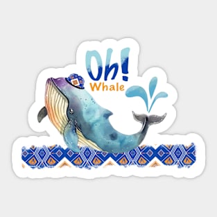 Oh Whale, Whale Ikat Sticker